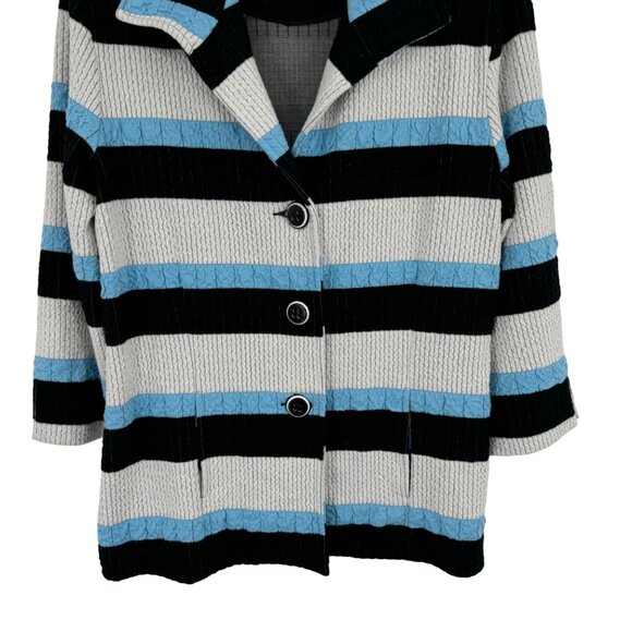 Cheryl Nash Women's size  XL Striped Button-Up knit Jacket knit - Picture 8 of 10